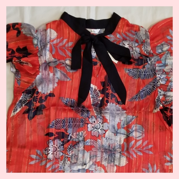 🔹️Floral Lurex Blause🔹️ - Picture 5 of 6